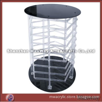 Acrylic Revolving Clear and Black Ear Nail/Pin/Earbob/Pendants/Earrings Display Holder/Showcase